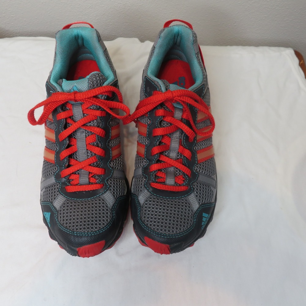 Adidas Kanadia 5 TR Trail Running Shoes Grey Red Teal G48155 Mens 8.5